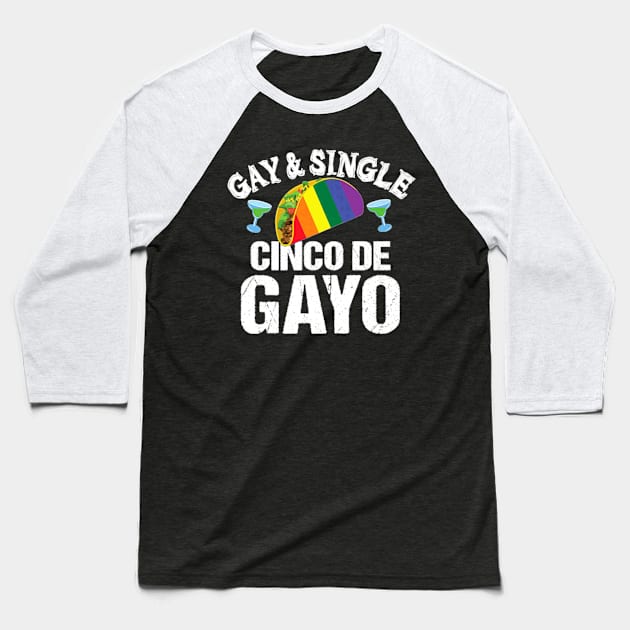 De Gayo Cinco LGBT Baseball T-Shirt by MonkeysMind